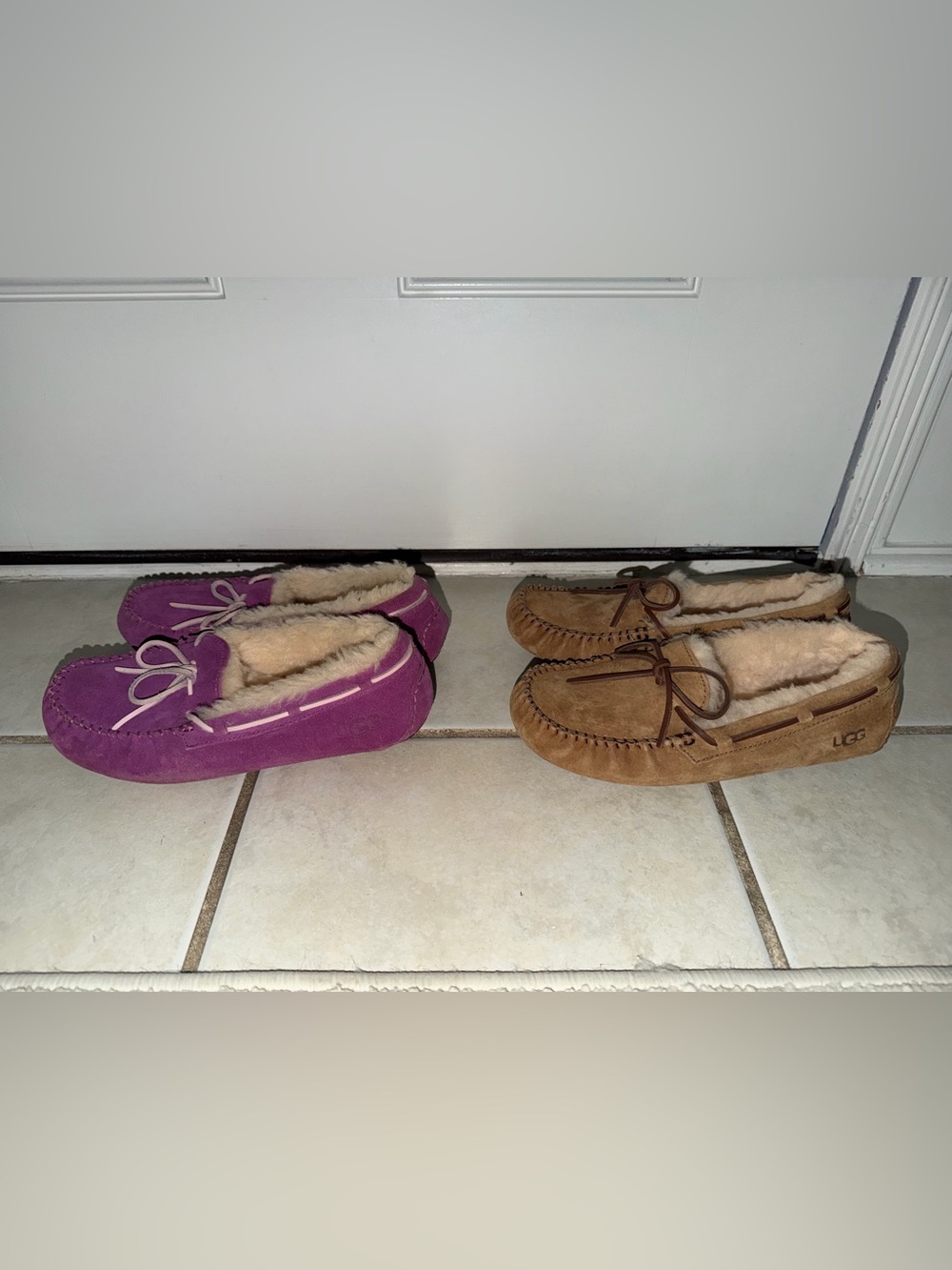 UGG Moccasin Slippers - Purple and Chestnut